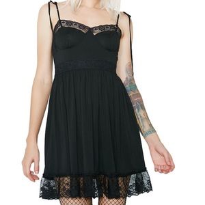 Dolls Kill Sugar Thrillz Cutie Chaser Black Dress